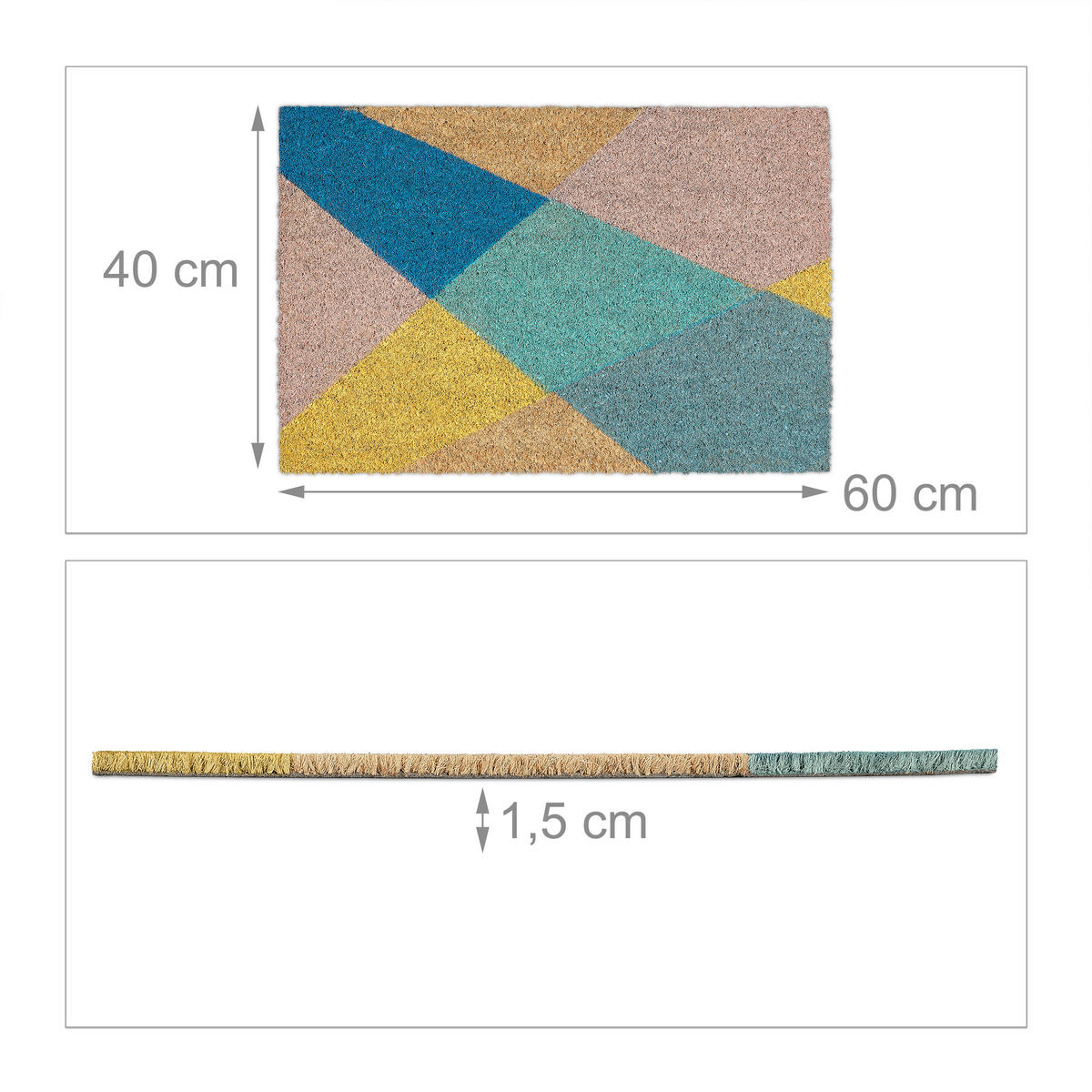FUSSMATTE - Multicolor, Kunststoff/Textil (60/40cm) - Relaxdays