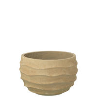 BLUMENTOPF WELLE + AUßENBEREICH SAND Beige - Beige, Stein (38/24.5cm) - J-Line