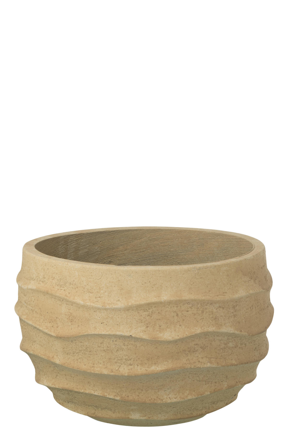 BLUMENTOPF WELLE + AUßENBEREICH SAND Beige - Beige, Stein (38/24.5cm) - J-Line