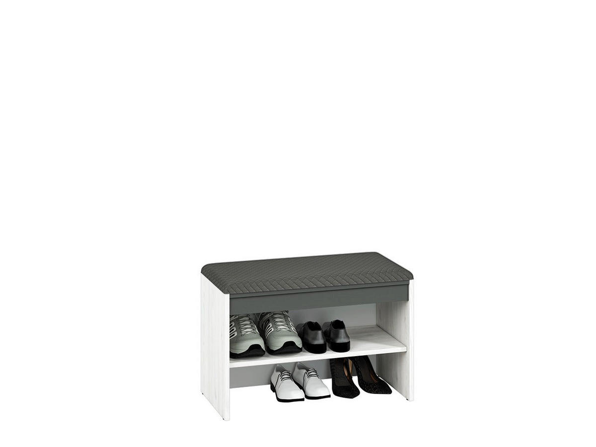SCHUHSCHRANK – HYGA 03 – 70 cm – Hyga – Weiß / Eichefarben - Eichefarben/Weiß, Holzwerkstoff (70/47/34cm) - hi-markt