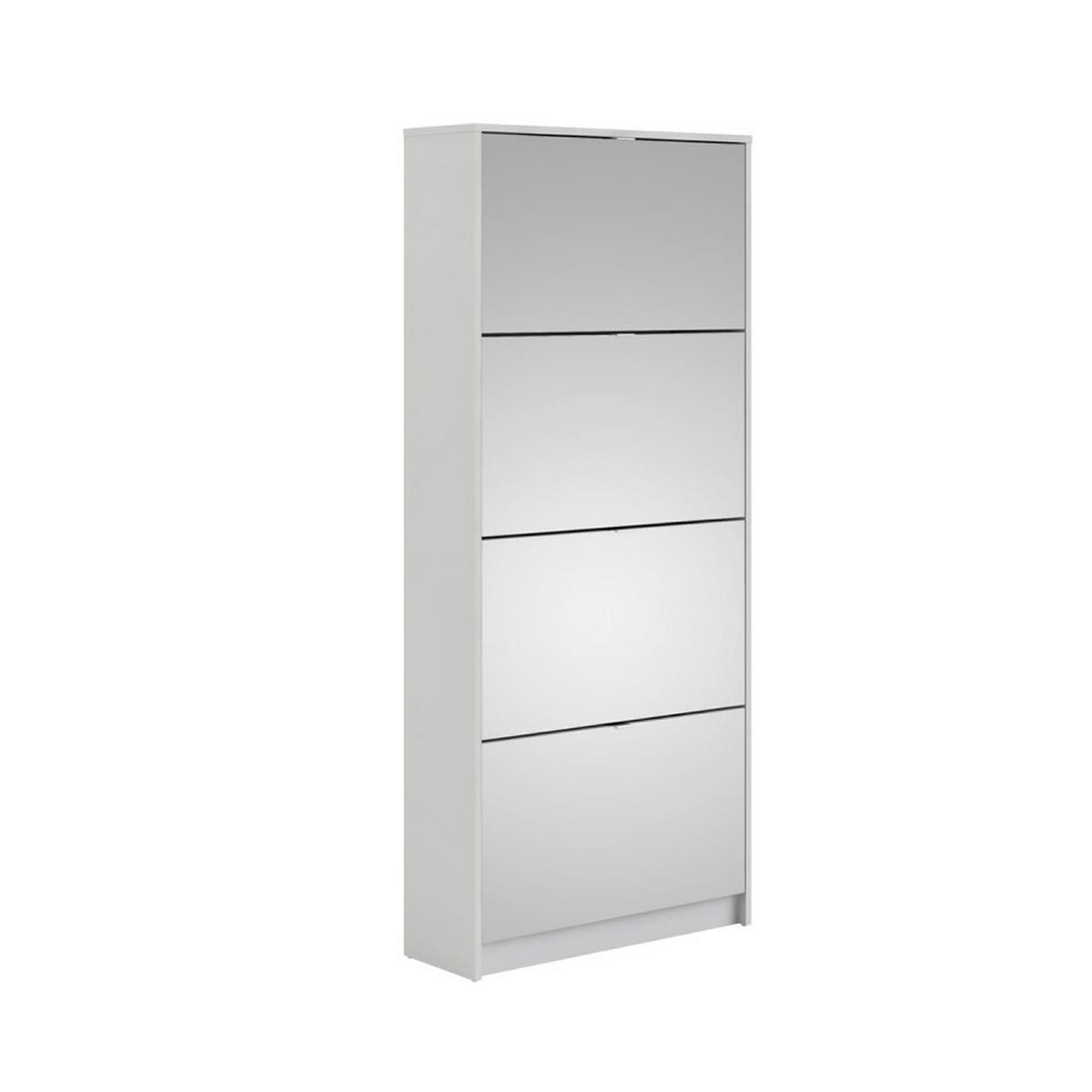 SCHUHSCHRANK, Shane, Weiß, Spanplatte foliert, 70 x 24 x 162 cm - Weiß, Holzwerkstoff (70/162/24cm) - ebuy24