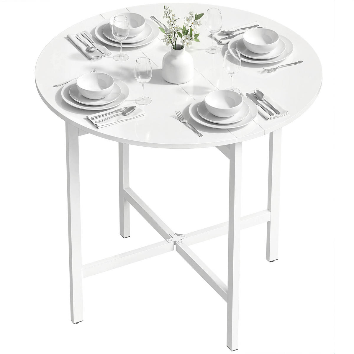 ESSTISCH Weiß 1 Stück - Weiß, Naturmaterialien (80/80/76cm) - GiPP