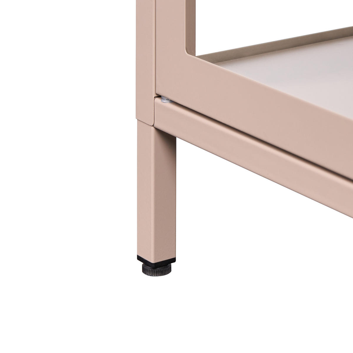 SIDEBOARD mit Glastüren Metall 115 cm Beige Newport - Beige/Goldfarben, Metall (115/64/35cm) - Beliani