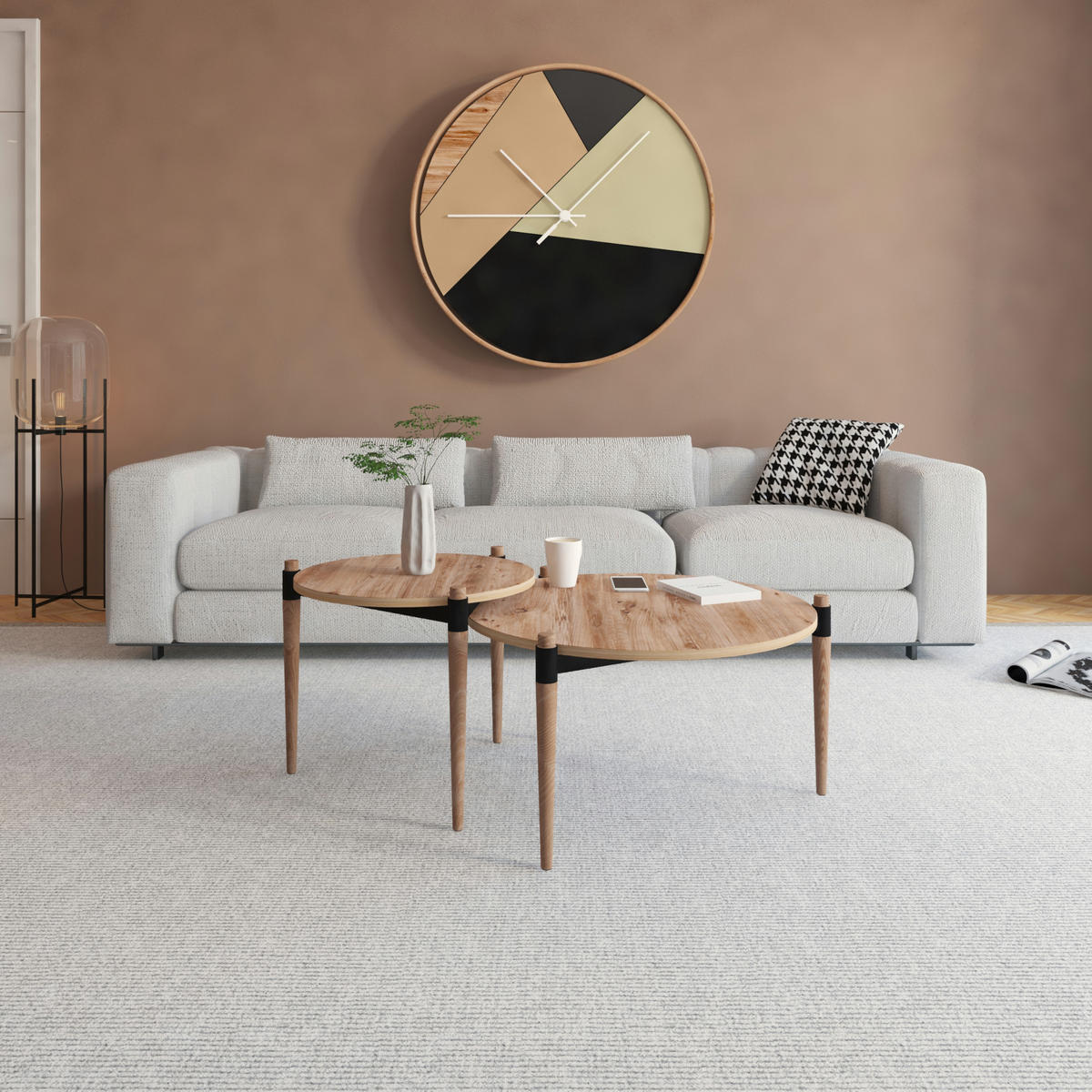COUCHTISCH Kristinestad - Beige, Holz (70/70/45cm) - [en.casa]