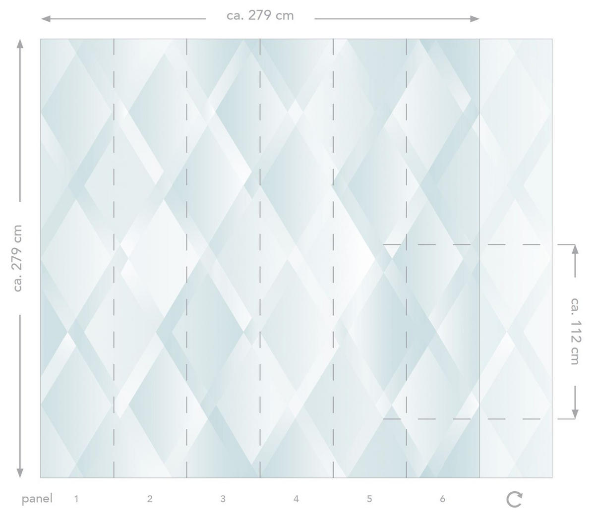 FOTOTAPETE Karomuster 300 x 279 cm - Blau, Papier (300/279cm) - ESTAhome