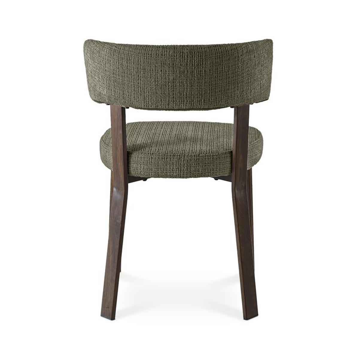 STÜHLE 4er-Set gepolstert im japanischen Stil mit khakifarbenem Chenille-Stoff und Beinen aus Metall in Walnussoptik - ZOE - Schwarz/Grün, Textil/Metall (52/77/43.5cm) - Sicaan