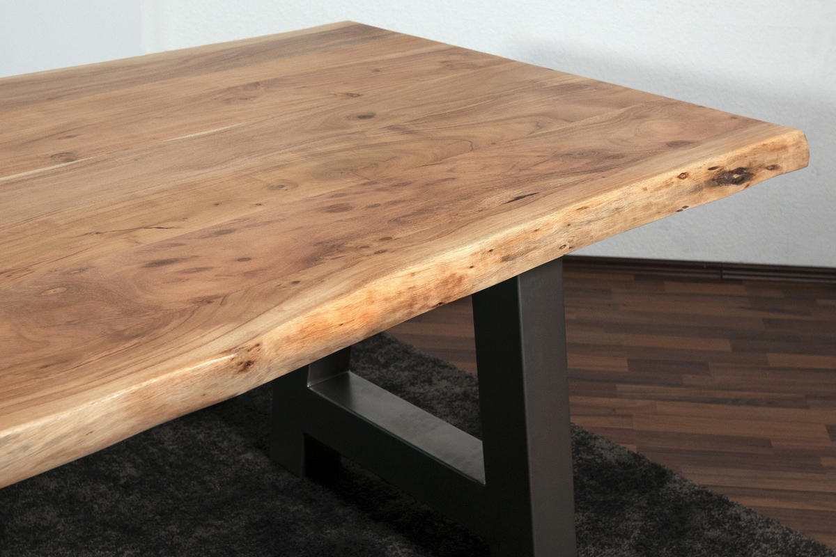 ESSTISCH CALI - Beige/Silberfarben, Holz/Metall (100/280/77cm) - SAM