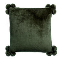 KISSEN Tender Pompons farn 45 x 45 cm - Grün, Textil (45/45cm) - Vivaraise