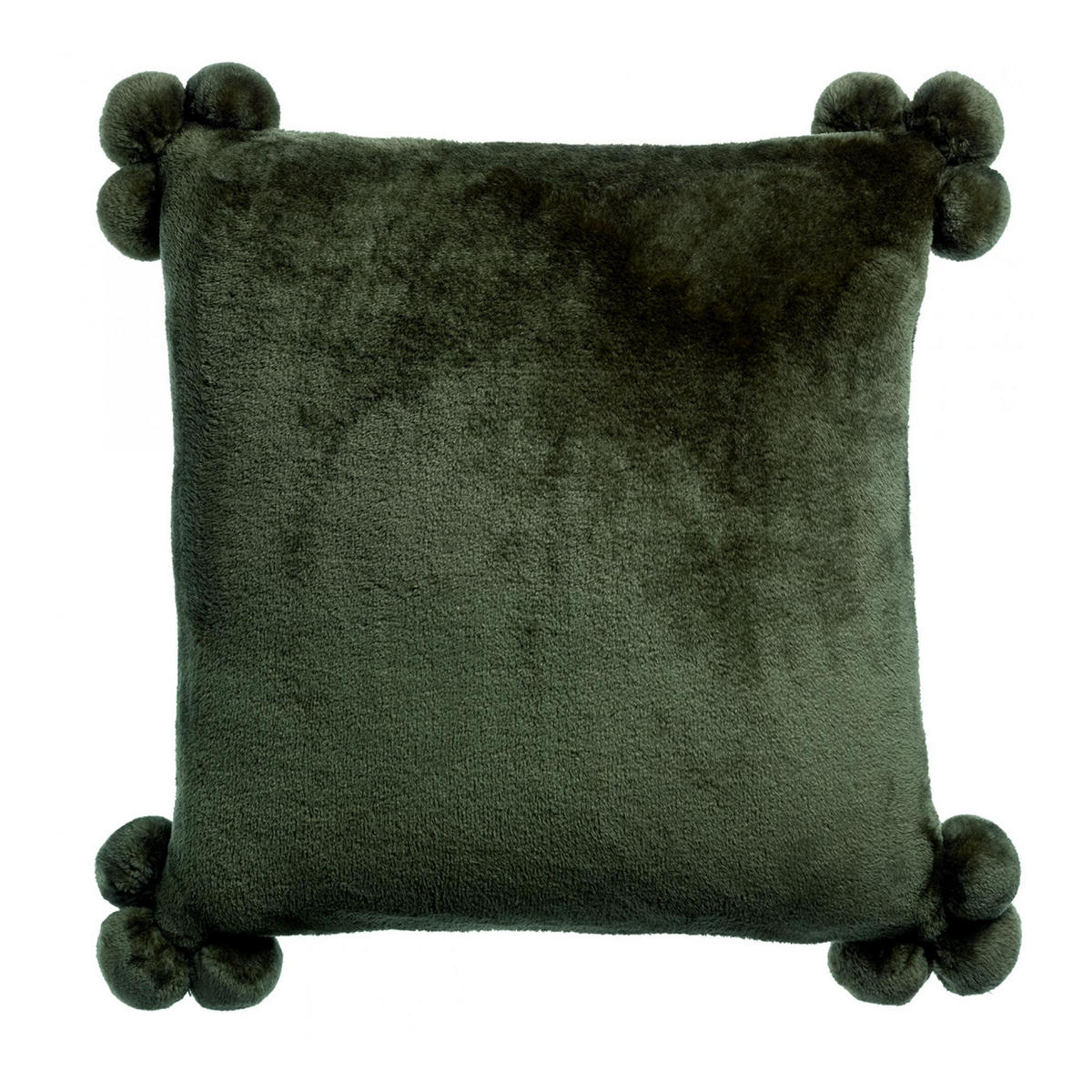 KISSEN Tender Pompons farn 45 x 45 cm - Grün, Textil (45/45cm) - Vivaraise