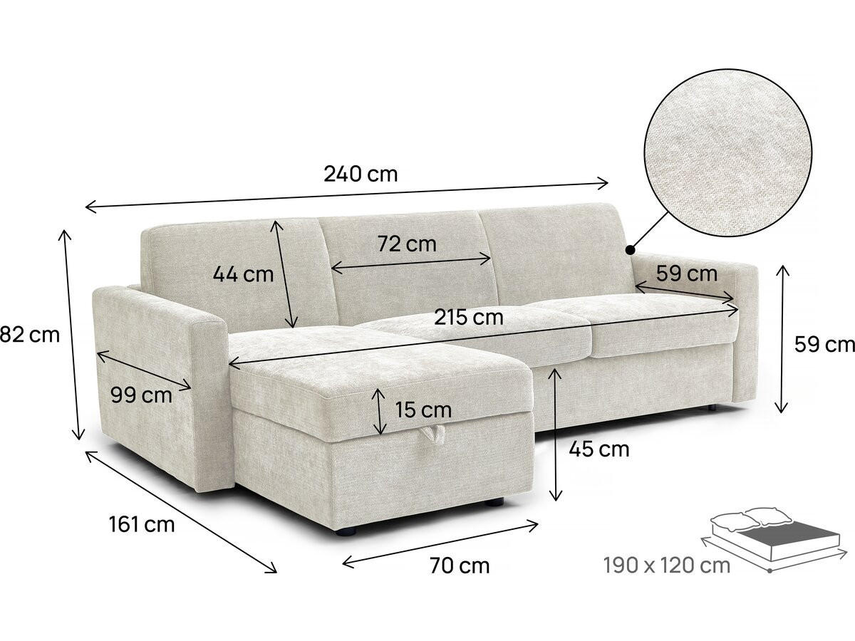 ECKSOFA celia Stoff - Beige, Textil (161/240cm) - Habitat Garten