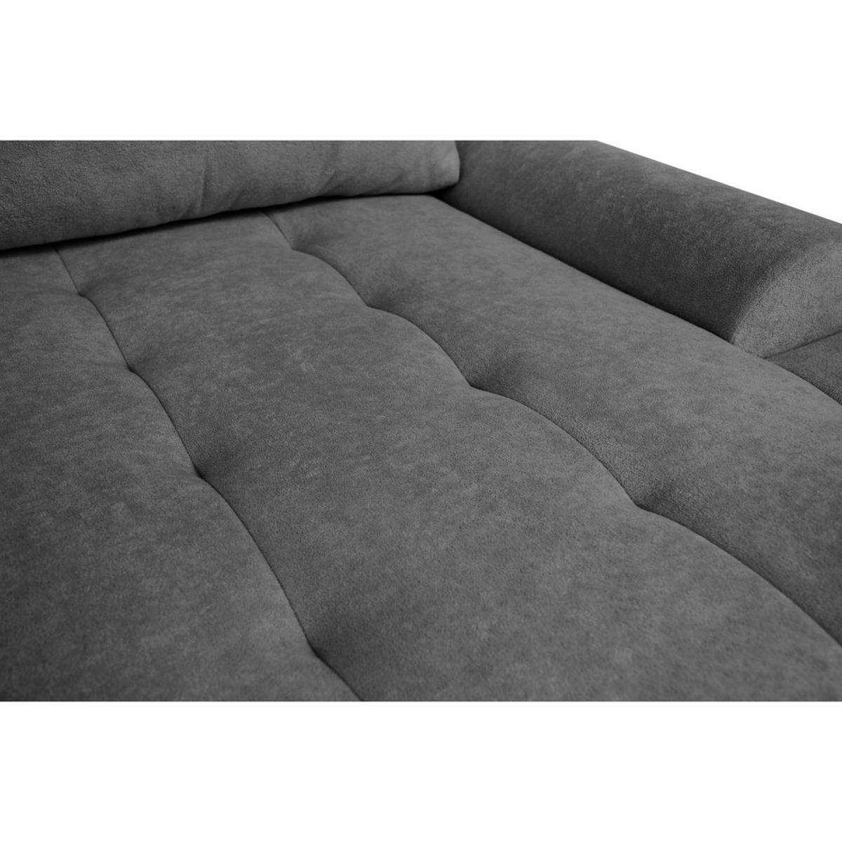WOHNLANDSCHAFT Costa U Schwarz, Velours - Schwarz, Kunststoff/Textil (367/80/169cm) - Beautysofa