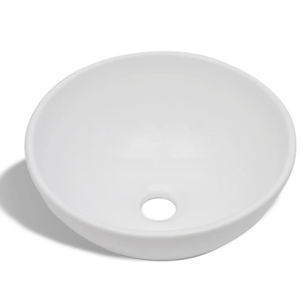 WASCHBECKEN mit Waschtischarmatur Lauterbach 32.5/32.5/14 cm - Weiß, Keramik (32.5/14/32.5cm) - Nettlife