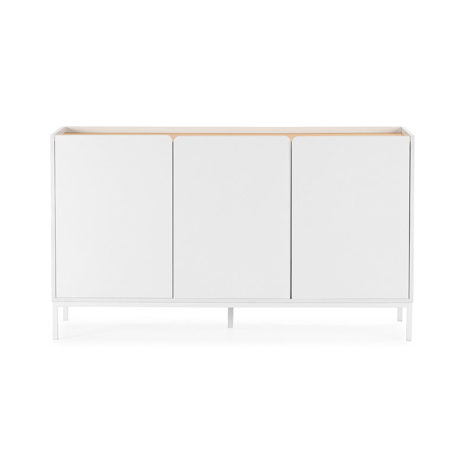 SIDEBOARD Curva 3 türen Weiß - Weiß, Holzwerkstoff (140/80/40cm)