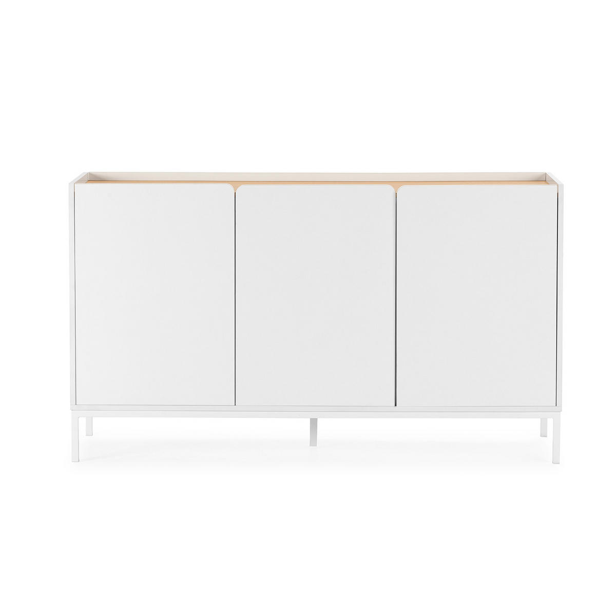SIDEBOARD Curva 3 türen Weiß - Weiß, Holzwerkstoff (140/80/40cm)
