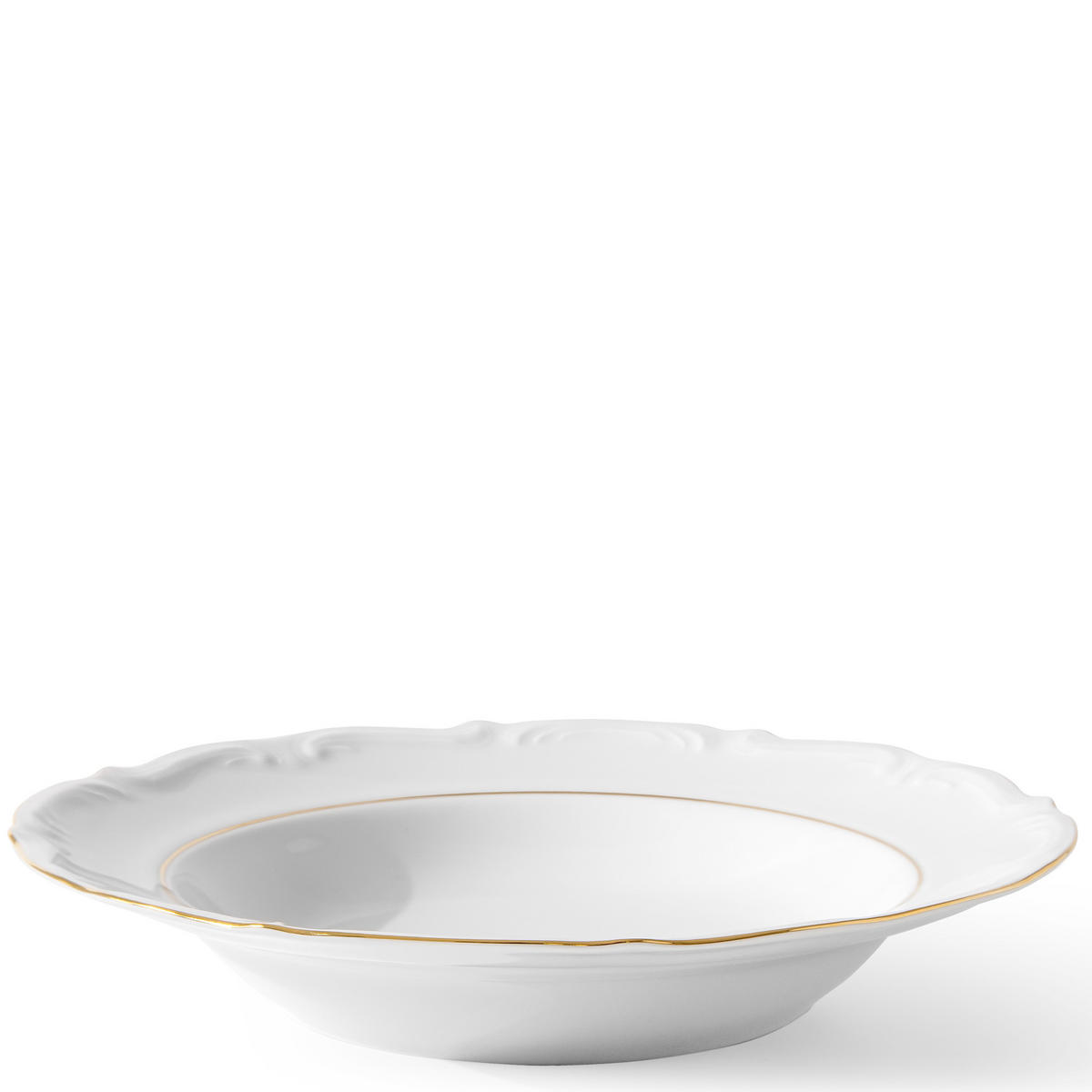 SUPPENTELLER Chodziez MARIA TERESA 6-tlg Porzellan mit Goldrand, Weiß / Gold - Goldfarben/Weiß, Keramik (22cm) - KONSIMO®