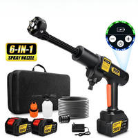 ELEKTRO-HOCHDRUCKREINIGER 6-in-1 200 Bar bürstenloser Geeignet für Autowäsche & Gartenarbeit, Mit 2 Batterien - Schwarz, Kunststoff (46.5/23cm) - Coonoor
