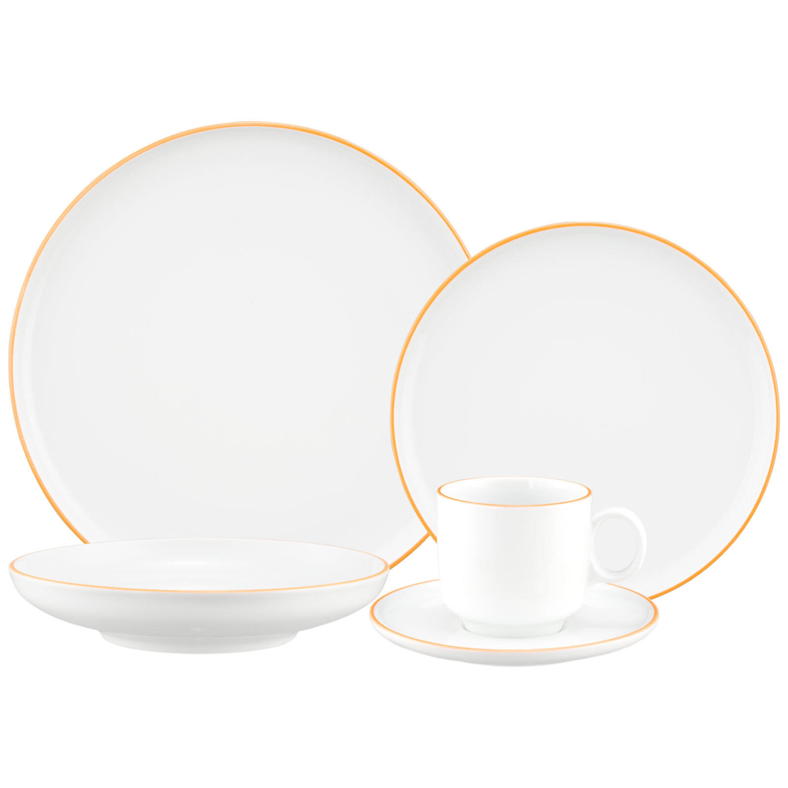 KOMBISERVICE Sento Home Pure Lines Mango Orange 30-tlg. - Orange, Keramik (2/2/2cm) - Seltmann Weiden