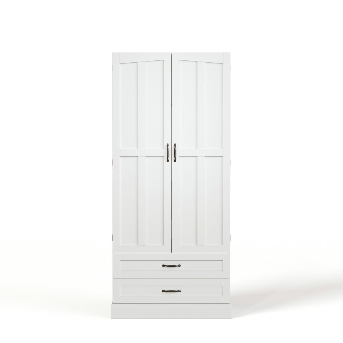GESCHIRRSCHRANK 180 cm MDF Weiß mit Ausziehböden und Schubladen - Weiß, Holzwerkstoff (37.5/180/80cm) - Korfee