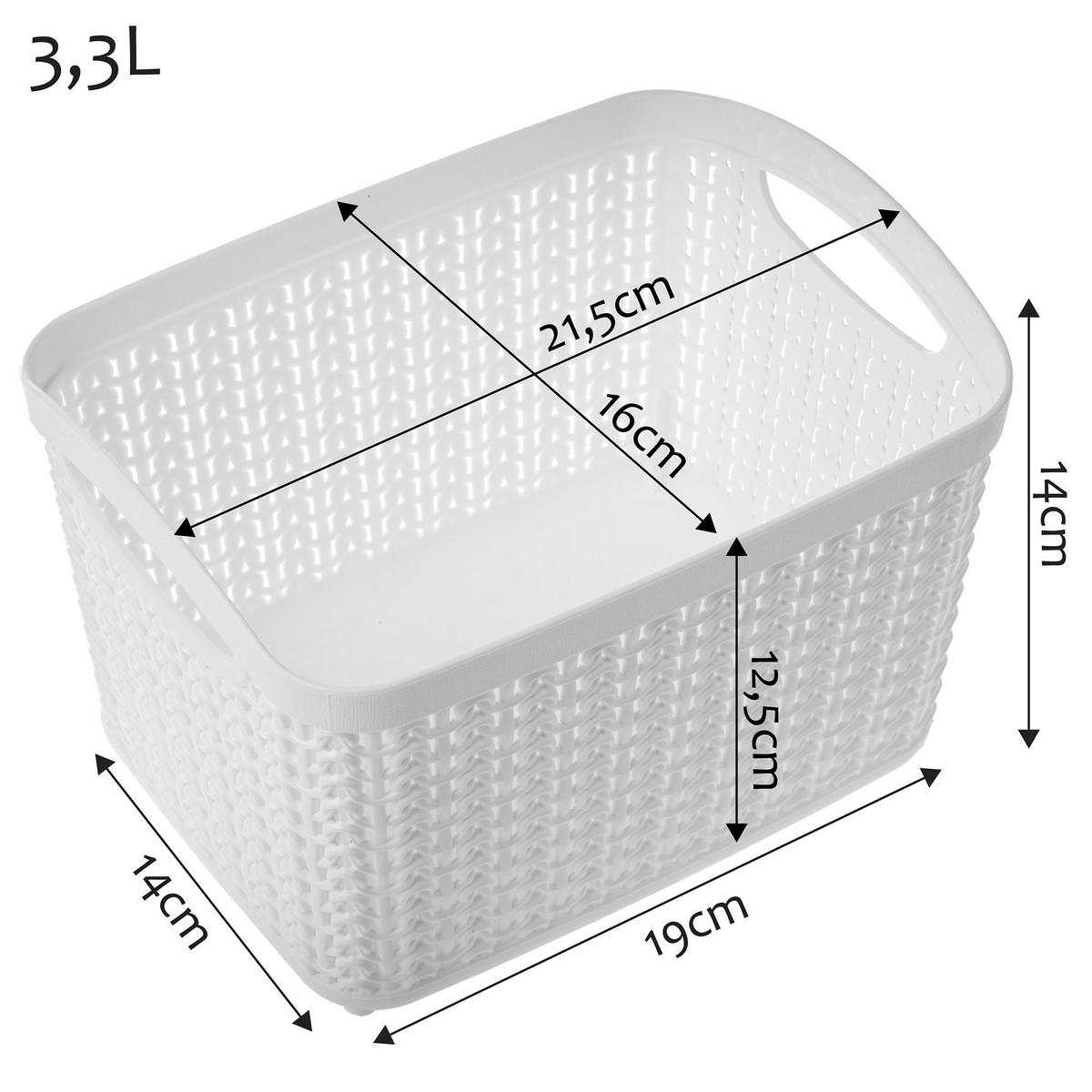 PLASTIKKORB 3,3 l, weiß - Weiß, Kunststoff (14/19cm) - KADAX