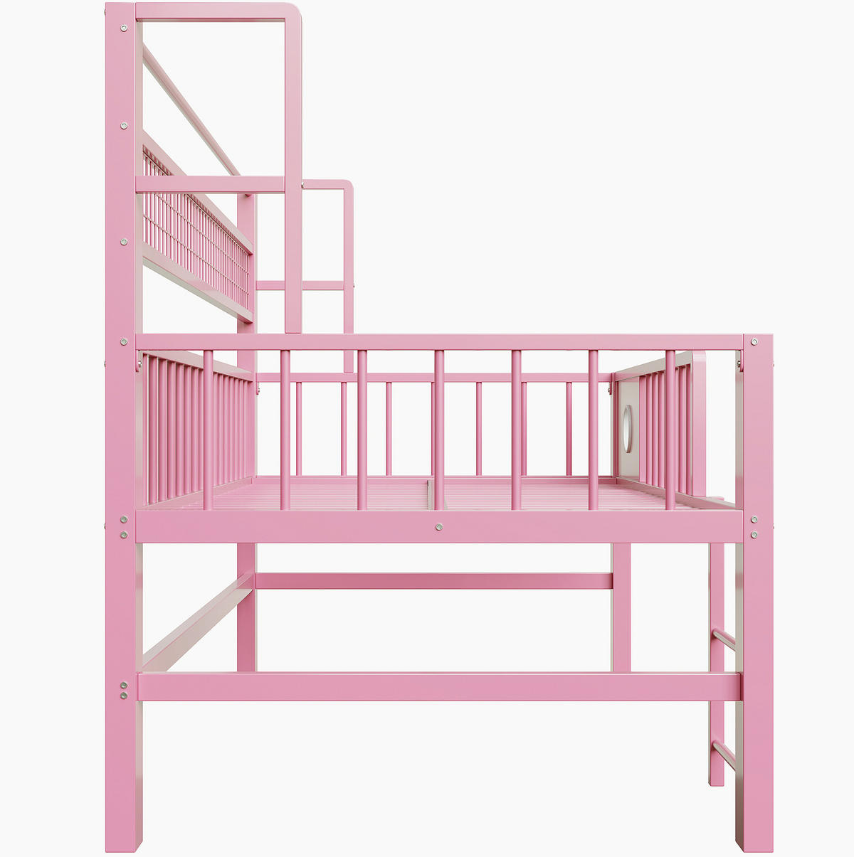 KINDERBETT 90/200 cm aus Metall in Rosa mit Stauraum und Kleiderstange - Rosa, Metall (90/200cm) - Flora Grace