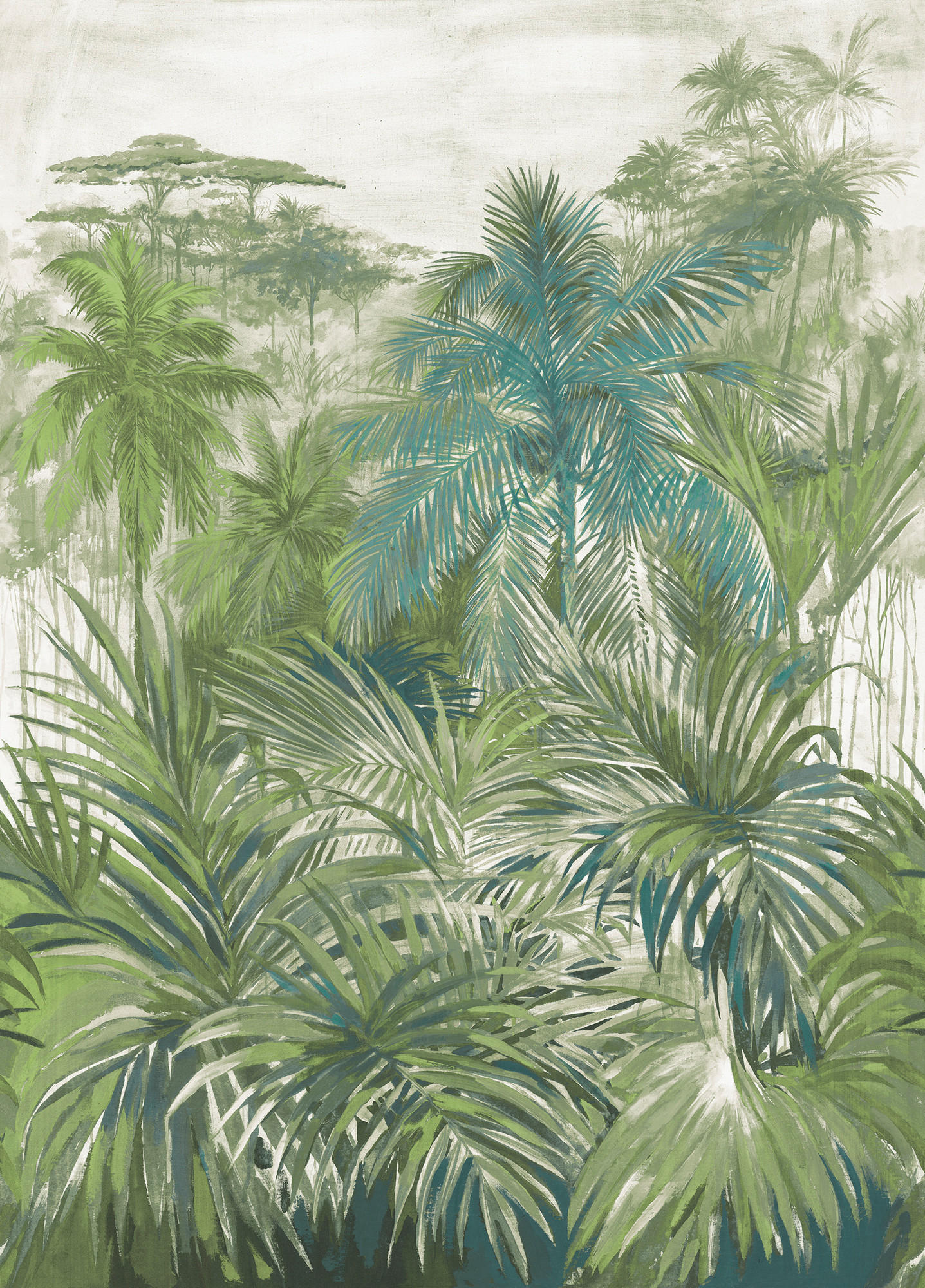 FOTOTAPETE Dschungelmuster 212 x 295 cm - Grün, Papier (212/295cm) - Sanders & Sanders
