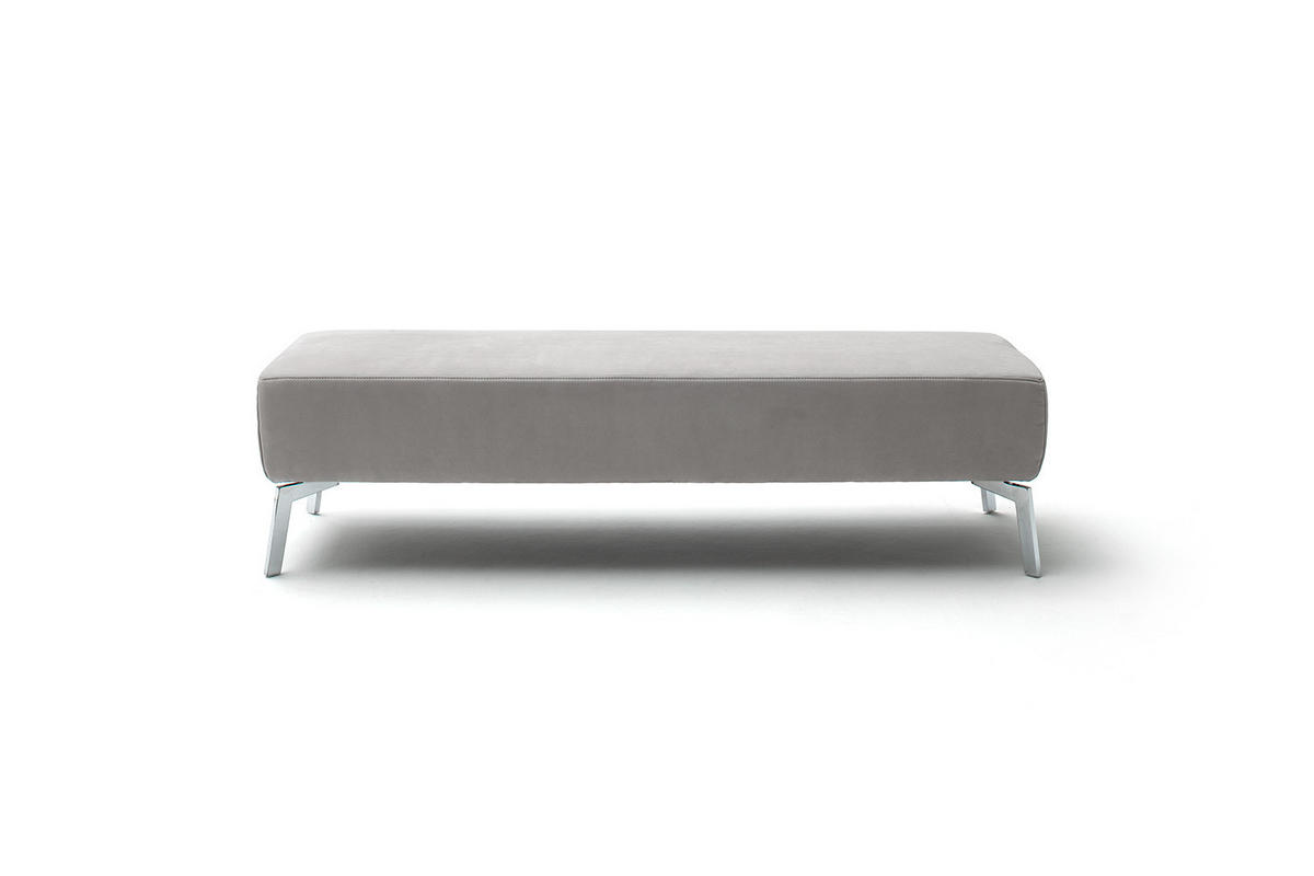 HOCKERBANK SOFIA Grau Webstoff - Grau, Textil (152/42/47cm) - KAWOLA