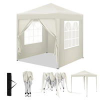 PAVILLON 2x2 m Beige mit 4 Seitenwänden - Beige, Textil/Metall (200/200cm) - Kaket