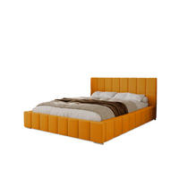 POLSTERBETT Alma 160x200 cm, Doppelbett mit Bettkasten und Lattenrost aus Holz, Velourstoff: Gelb - Gelb, Holz/Textil (160/200cm) - Marpur