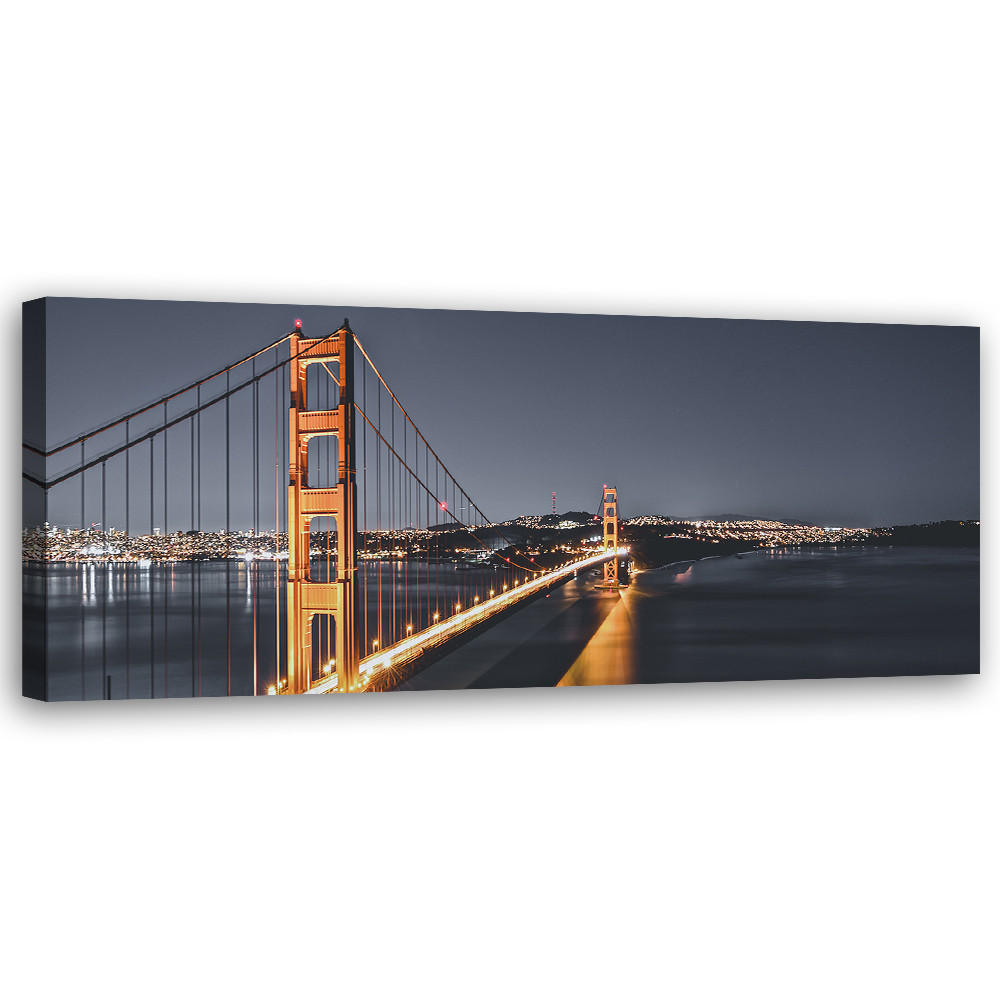 WANDBILD golden gate bridge - Grau, Textil (90/30cm) - Feeby