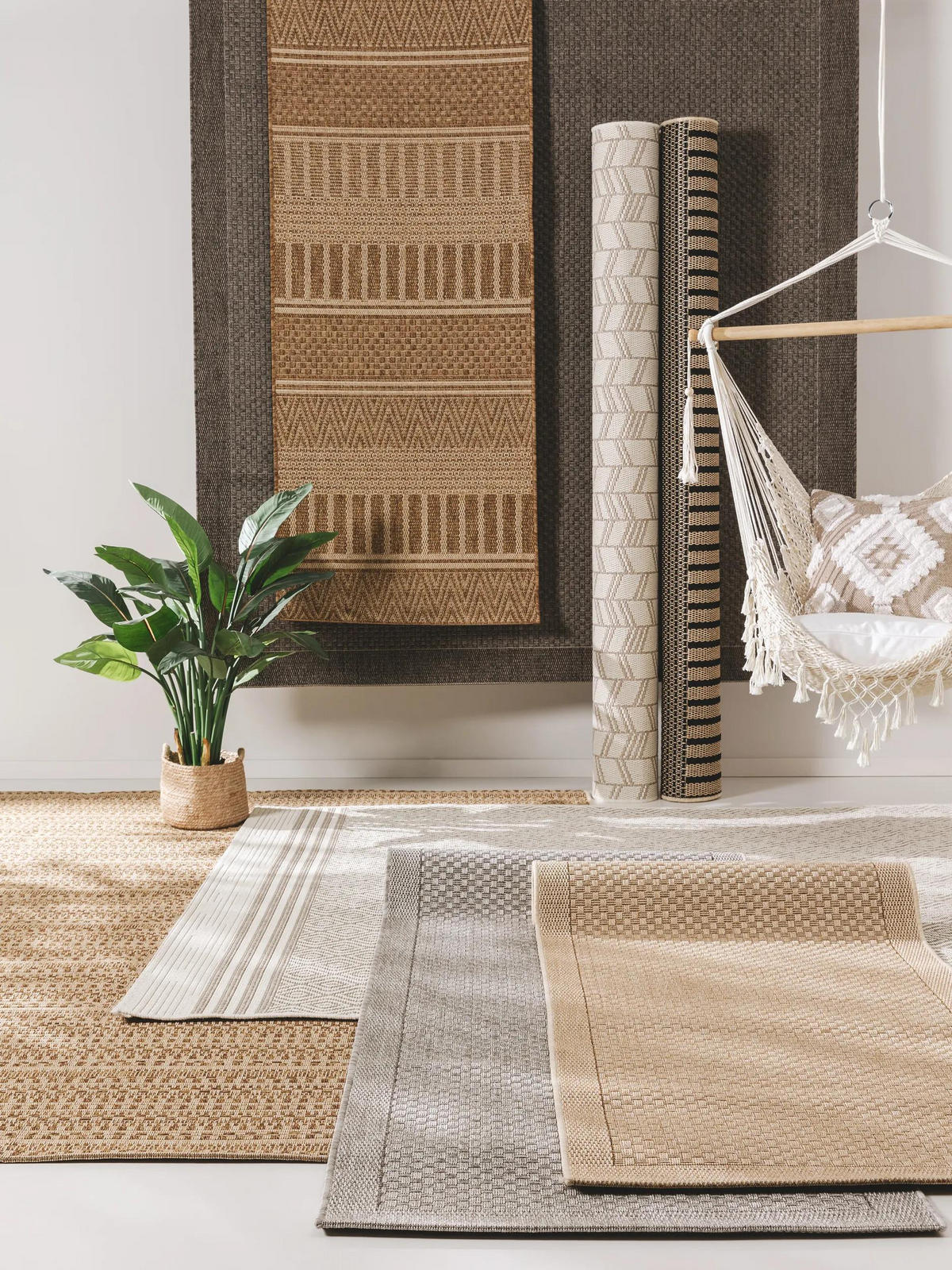 VNITŘNÍ a venkovní koberec Naoto Béžová 120x170 cm - béžová, textil/umělá hmota (120/170cm) - benuta Nest