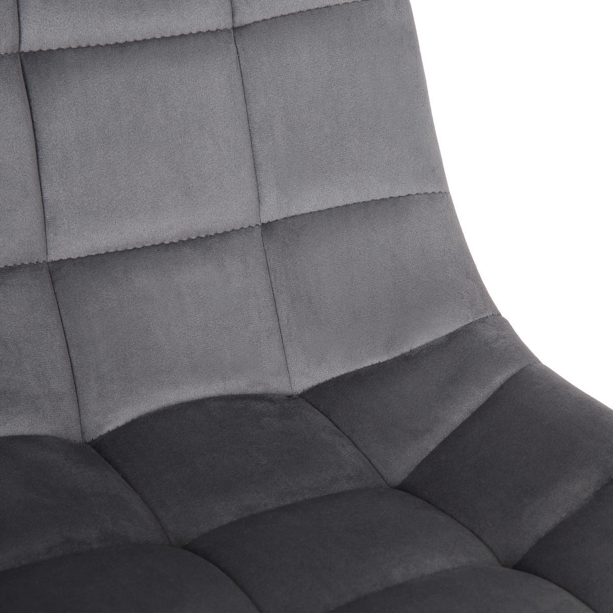 DREHSTUHL Samt grau - Grau, Textil/Metall (46/81/62cm) - CLP