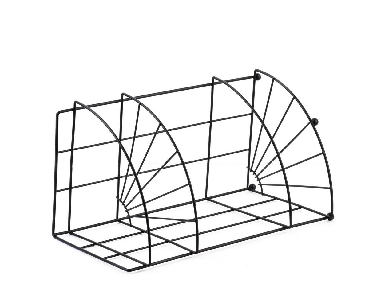BADEZIMMERREGAL Carl 18,5/14/26cm Schwarz - Schwarz, Metall (18.5/26/14cm) - Mondex