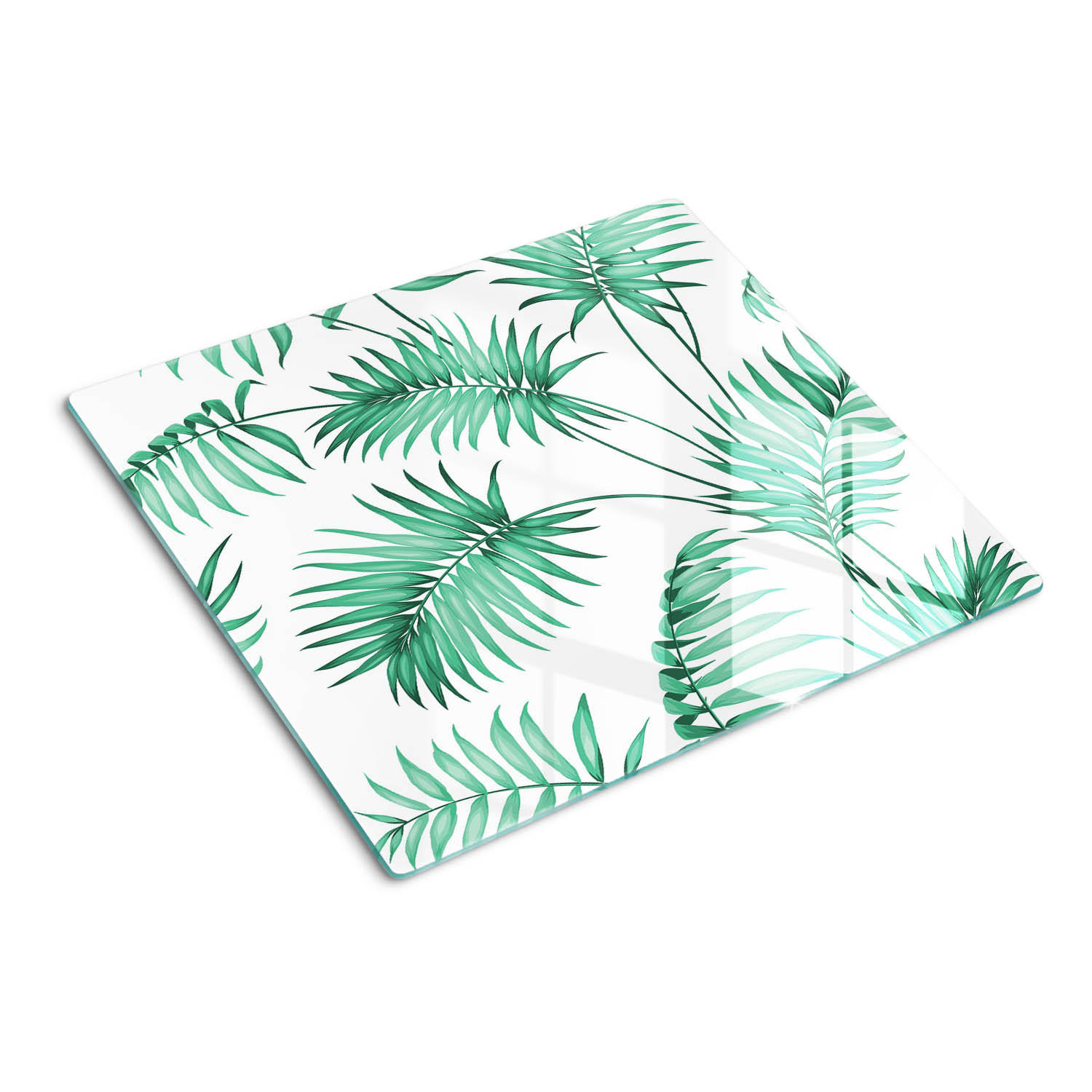 GLASPLATTE 60x52 cm Tropische Blätter - Grün, Glas (60/0.4/52cm) - TULUP