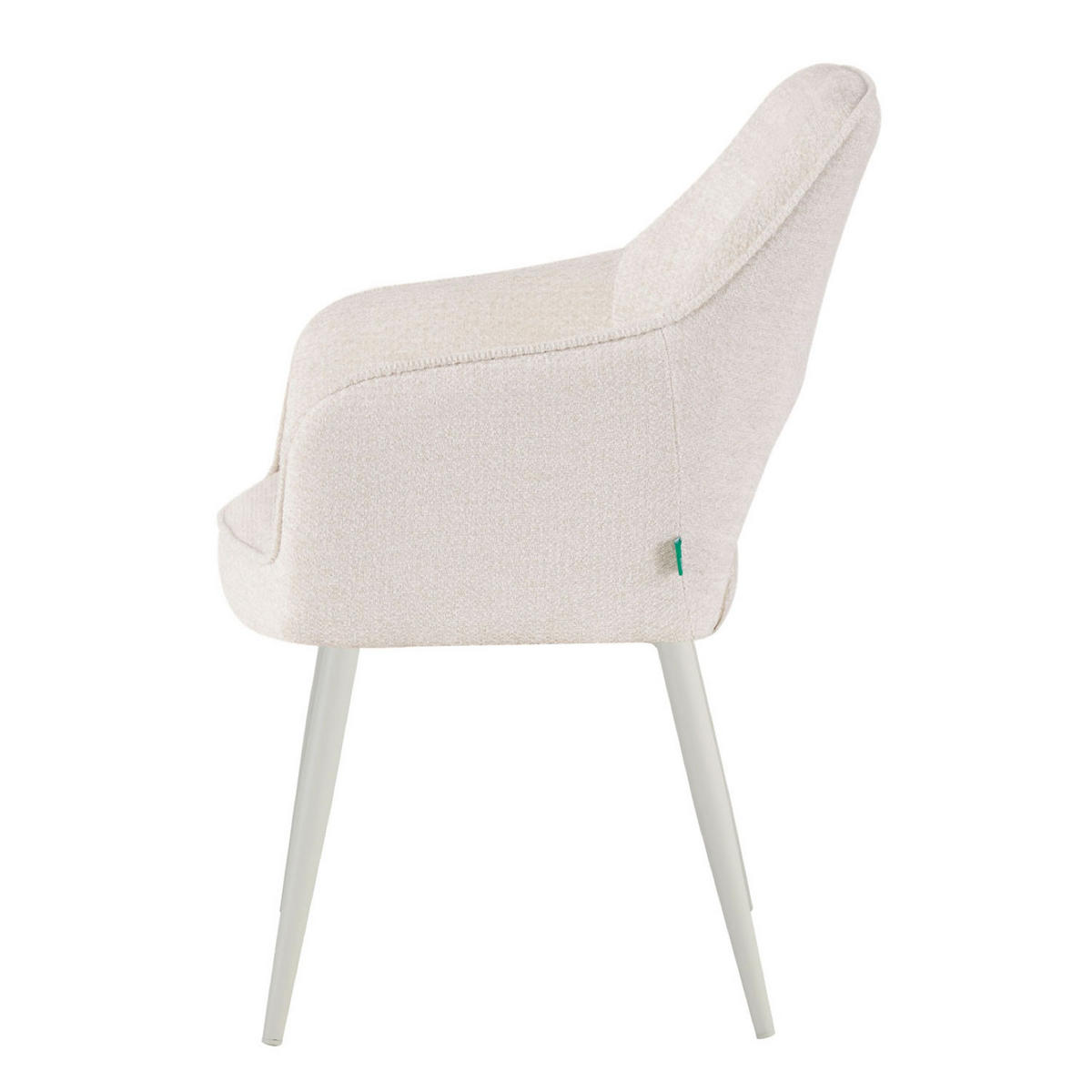 ESSZIMMERSTUHL THOMAS-MOMO 2er-Set 4-Fuss-Gestell - Weiß, Textil (57/86/63cm) - DUBI Möbel