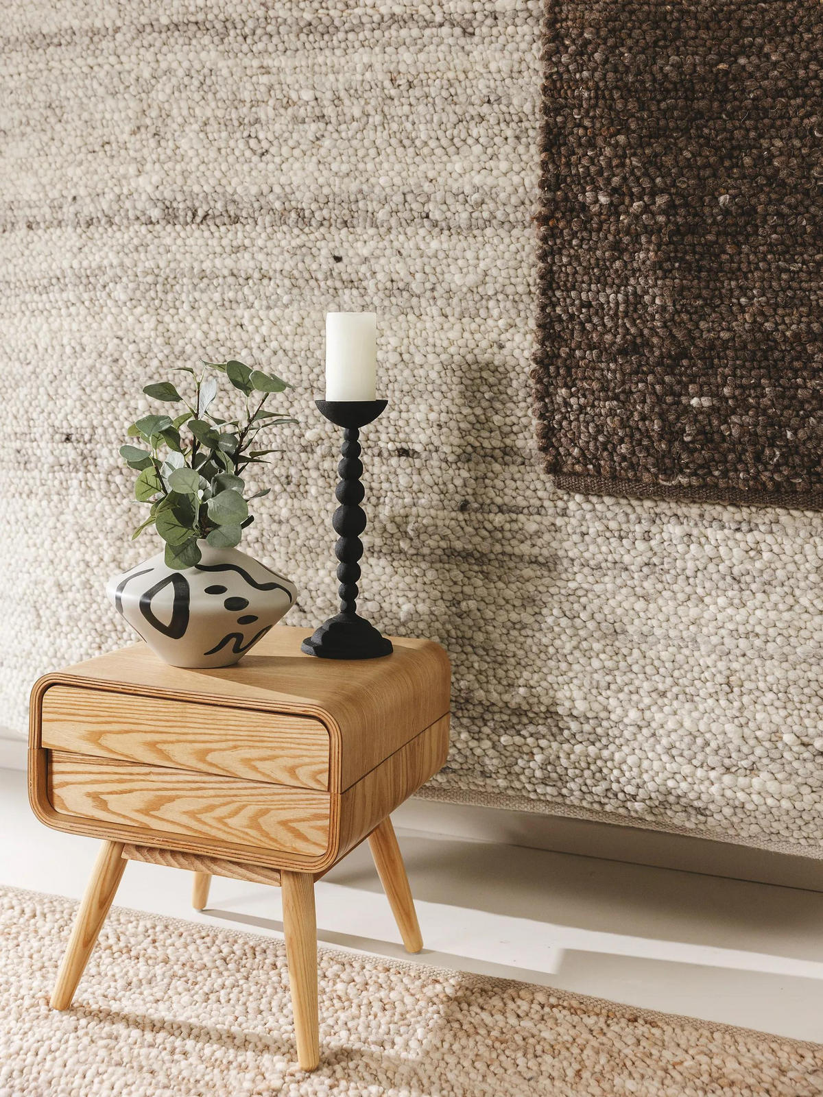 WOLLTEPPICH Finn Ivory Hellgrau 140x200 cm - Creme, Textil (140/200cm) - benuta Pure