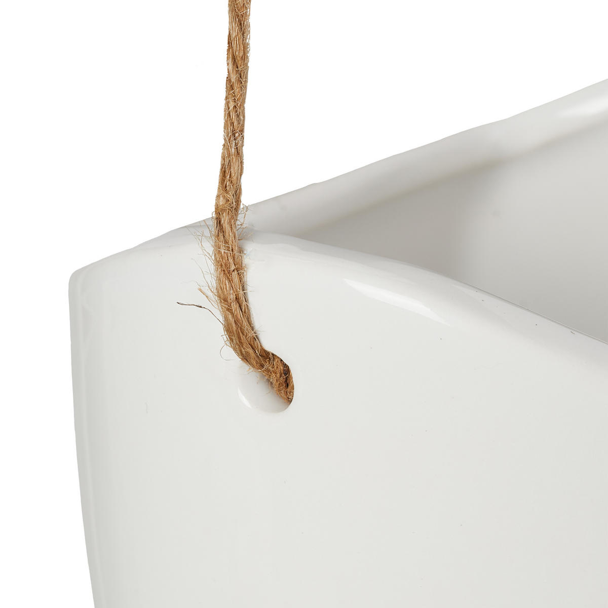 3XWANDVASE - Weiß, Keramik/Textil (11.5/36/9.5cm) - Relaxdays