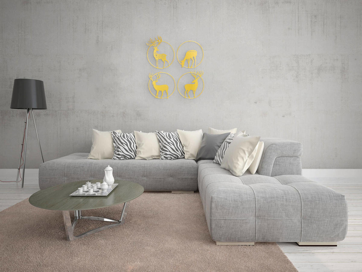 WANDDEKO Gold 86/72 cm - Goldfarben, Metall (1.31/72/6cm) - KUNSTLOFT