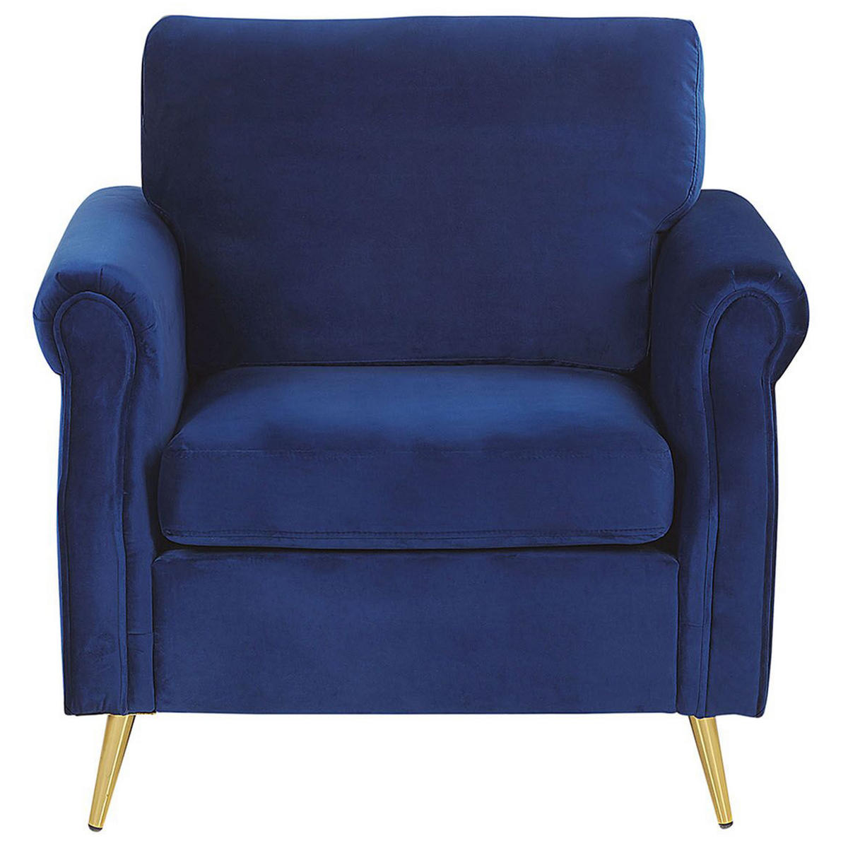 SESSEL Samtstoff Blau Vietas - Blau, Textil/Metall (85/90/69cm) - Beliani