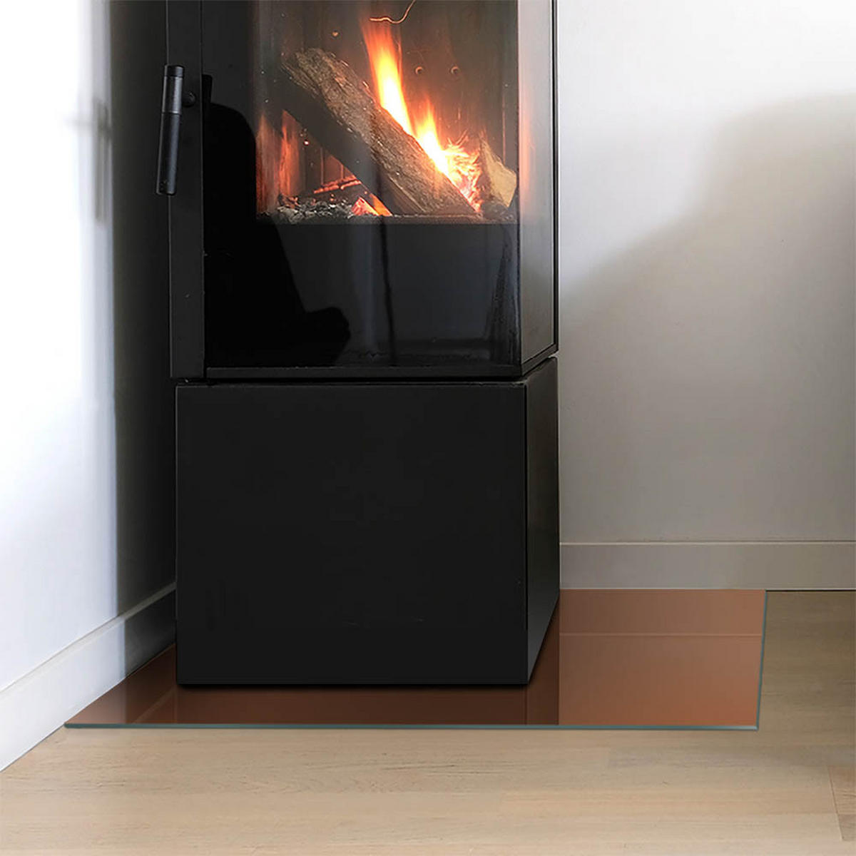 GLASPLATTE für Kamin 60x40 cm Braun - Braun, Glas (60/40/0.4cm) - ArtPrintCave