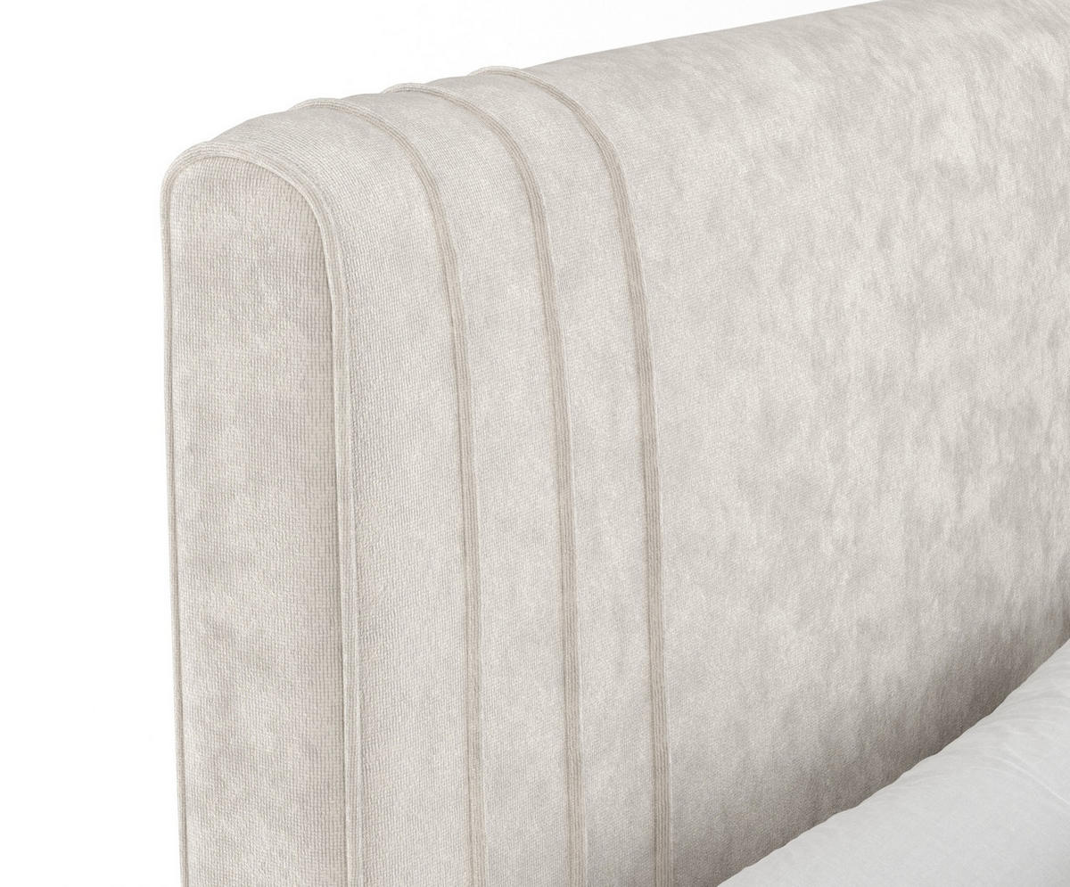BOXSPRINGBETT Casone Ecru 180/200 cm mit Latex-Topper - Ecru/Silberfarben, Holz/Holzwerkstoff (180/200cm) - Maison de Reve