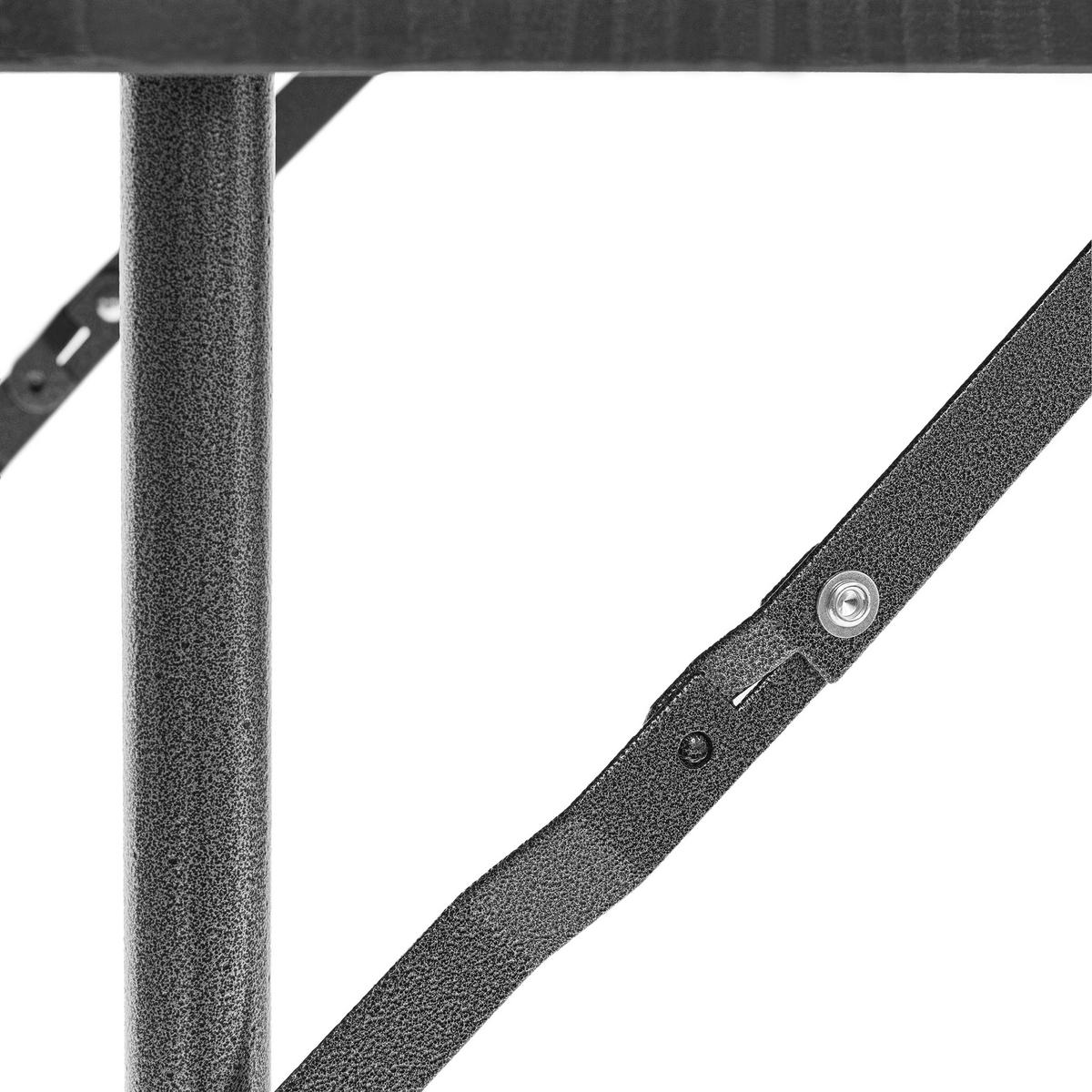 GARTENTISCH - Schwarz, Kunststoff/Metall (61.5/122/74cm) - Relaxdays