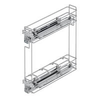 FLASCHENREGAL Suprastar, ausziehbar, mit Schließautomatik, Modul 150mm, Stahl, Verchromt - Chromfarben, Metall (49.5/13/56cm) - EMUCA
