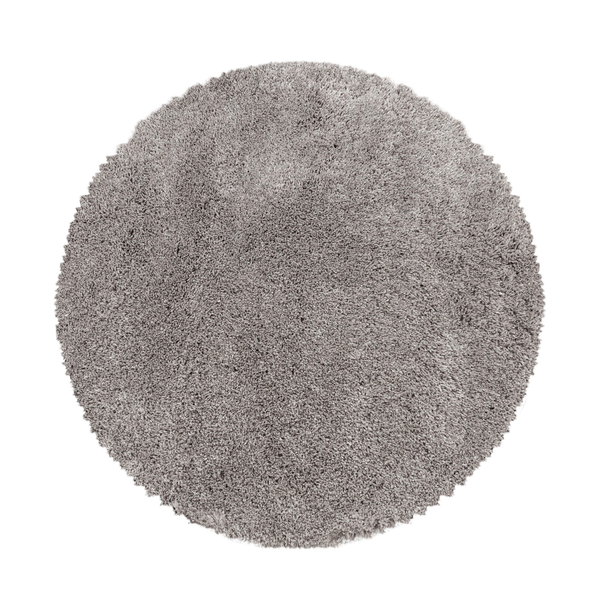 TEPPICH Hochflor Shaggy Uni Style Polypropylen Wohnzimmer Beige Rund 160x160 - Beige, Textil (160/160cm) - KADIMA DESIGN