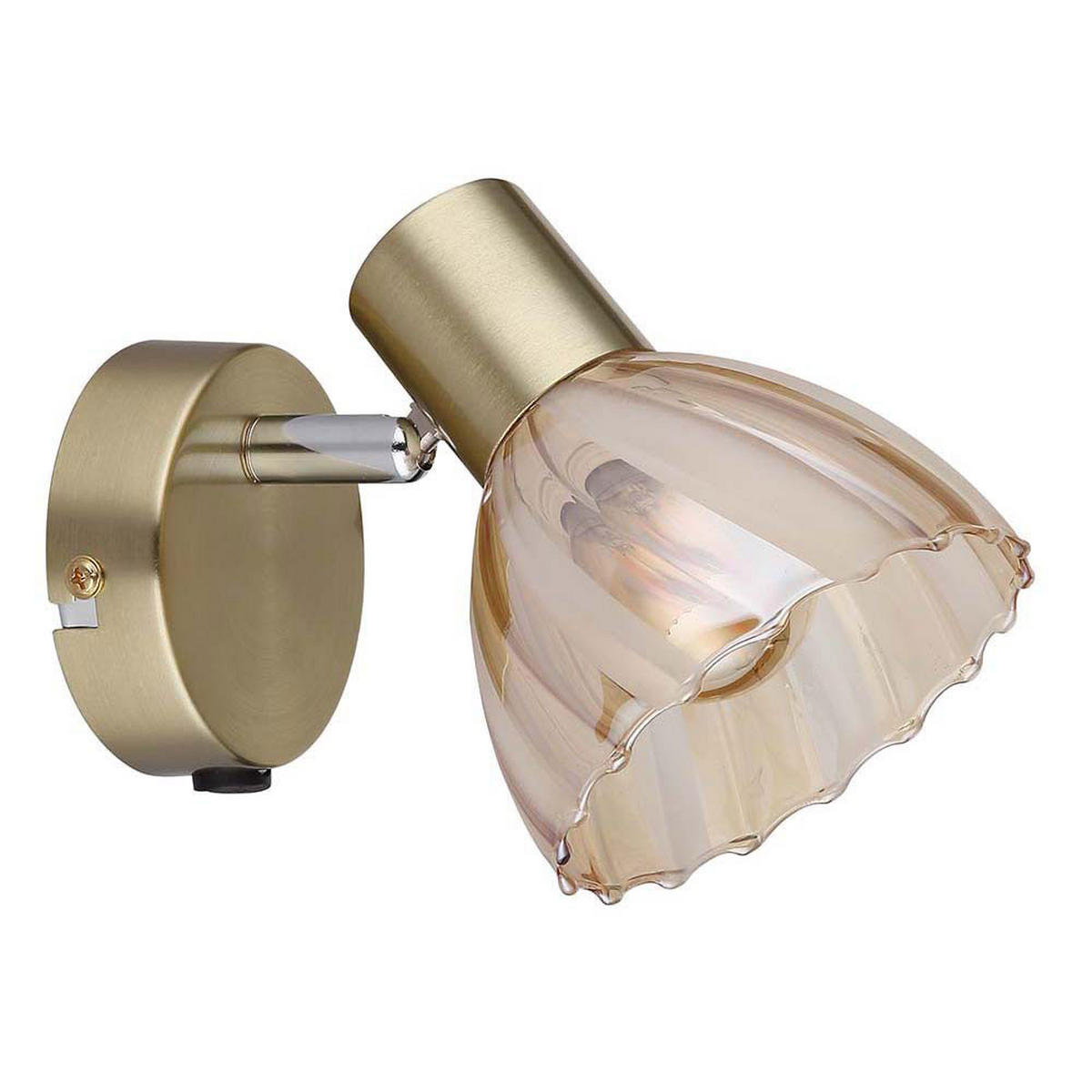 WANDLEUCHTE Metall Glas Messing - Messingfarben, Glas (10/12.5/16cm) - Globo Lighting