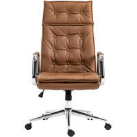 BÜROSTUHL Ronix Echtleder hellbraun - Hellbraun/Chromfarben, Leder/Metall (60/120/65cm) - TPFLiving