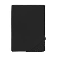 SPANNBETTTUCH Jersey schwarz, 120x200 cm - 130x220 cm - Schwarz, Textil (130/220cm) - biberna