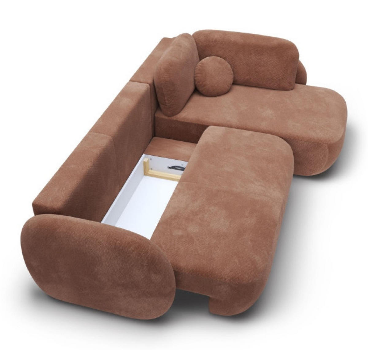 ECKSOFA Braun Olivio II Ausziehbar Rechts - Braun, Textil (190/289cm) - Sepro Meble