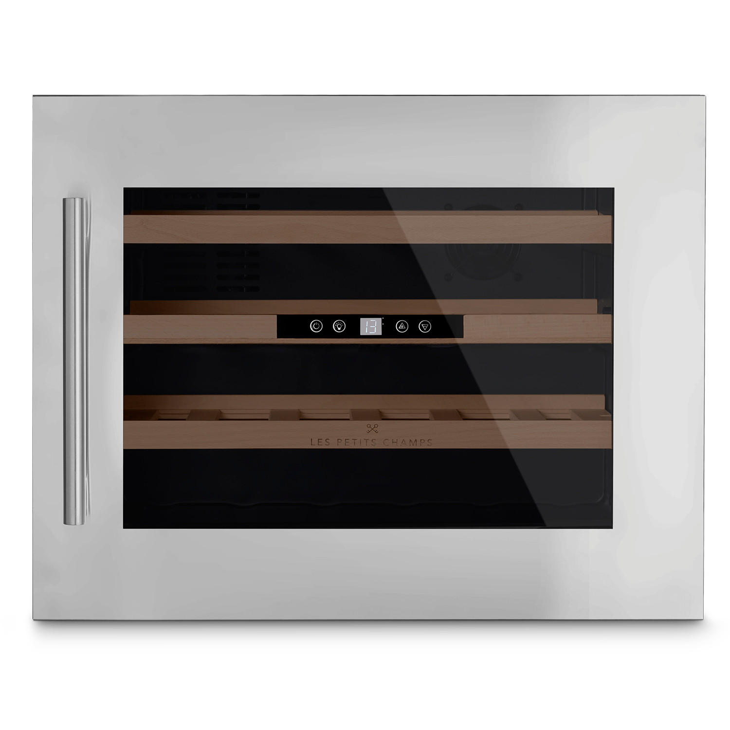 WEINKÜHLSCHRANK CAVCI24 Schwarz, 24 Flaschen, 57L, 3 Regale, Thermodynamische Kühlung, LED, UV-beständig - Schwarz, Metall (59.5/46/56cm) - Les Petits Champs