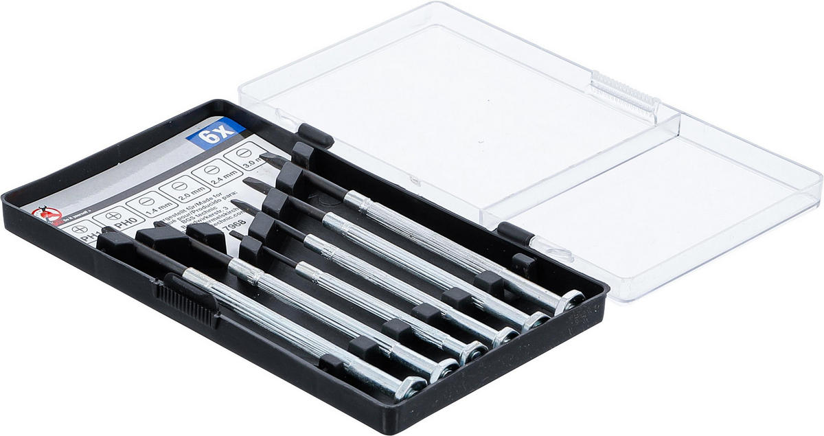 FEINMECHANIKER-SCHRAUBENDREHER-SATZ | 6-TLG. - Multicolor, Kunststoff/Metall (1/1cm) - BGS technic