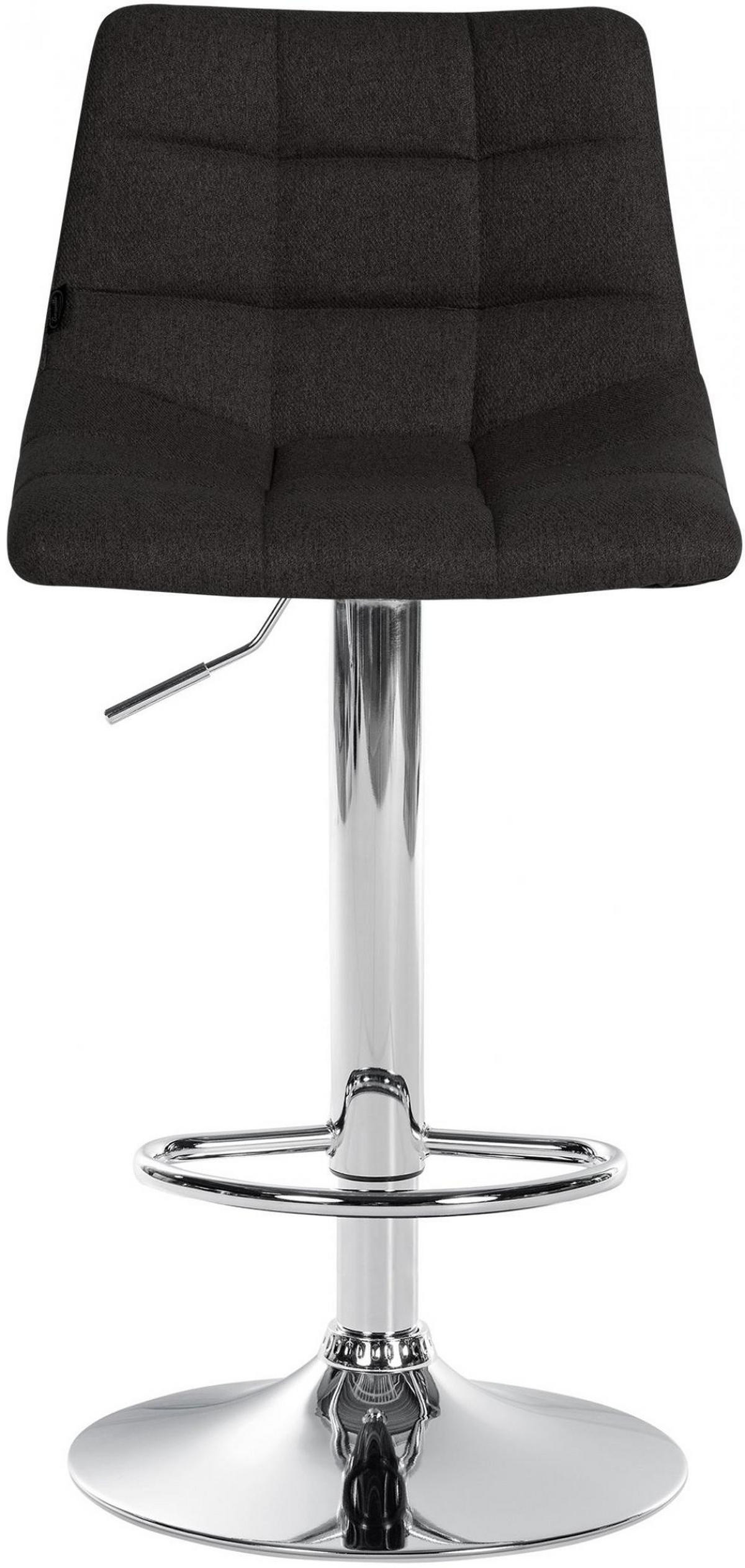 BARHOCKER 2er Set Stoff schwarz - Chromfarben/Schwarz, Textil/Metall (43/87/46.5cm) - CLP